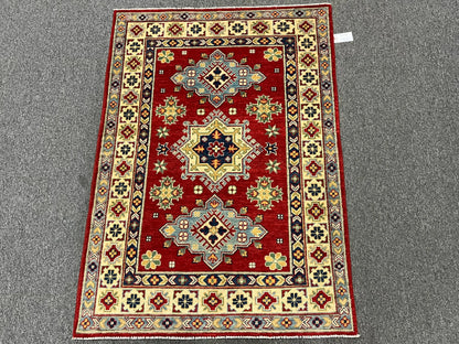 Kazak Red 3X5 Handmade Wool Rug # 12561