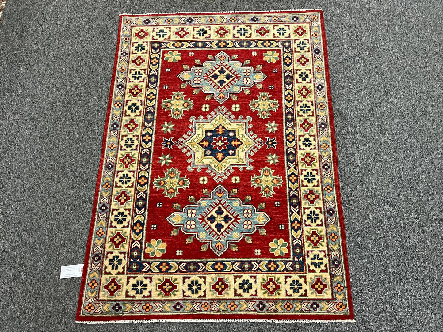 Kazak Red 3X5 Handmade Wool Rug # 12561