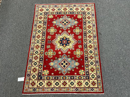 Kazak Red 3X5 Handmade Wool Rug # 12561