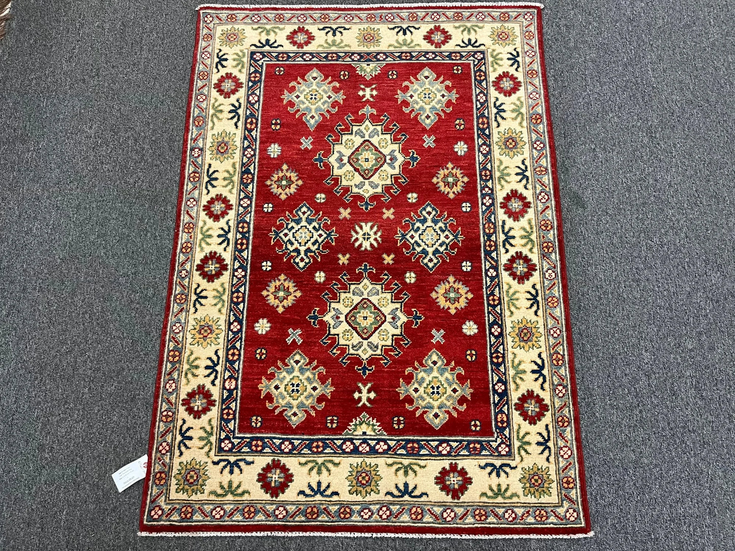 Kazak Red 3X5 Handmade Wool Rug # 12562