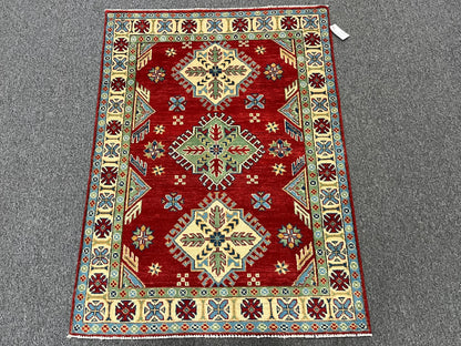 Kazak Red 3X5 Handmade Wool Rug # 12566