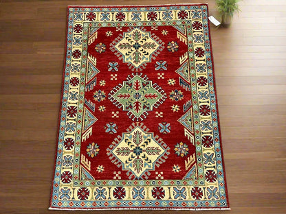 Kazak Red 3X5 Handmade Wool Rug # 12566