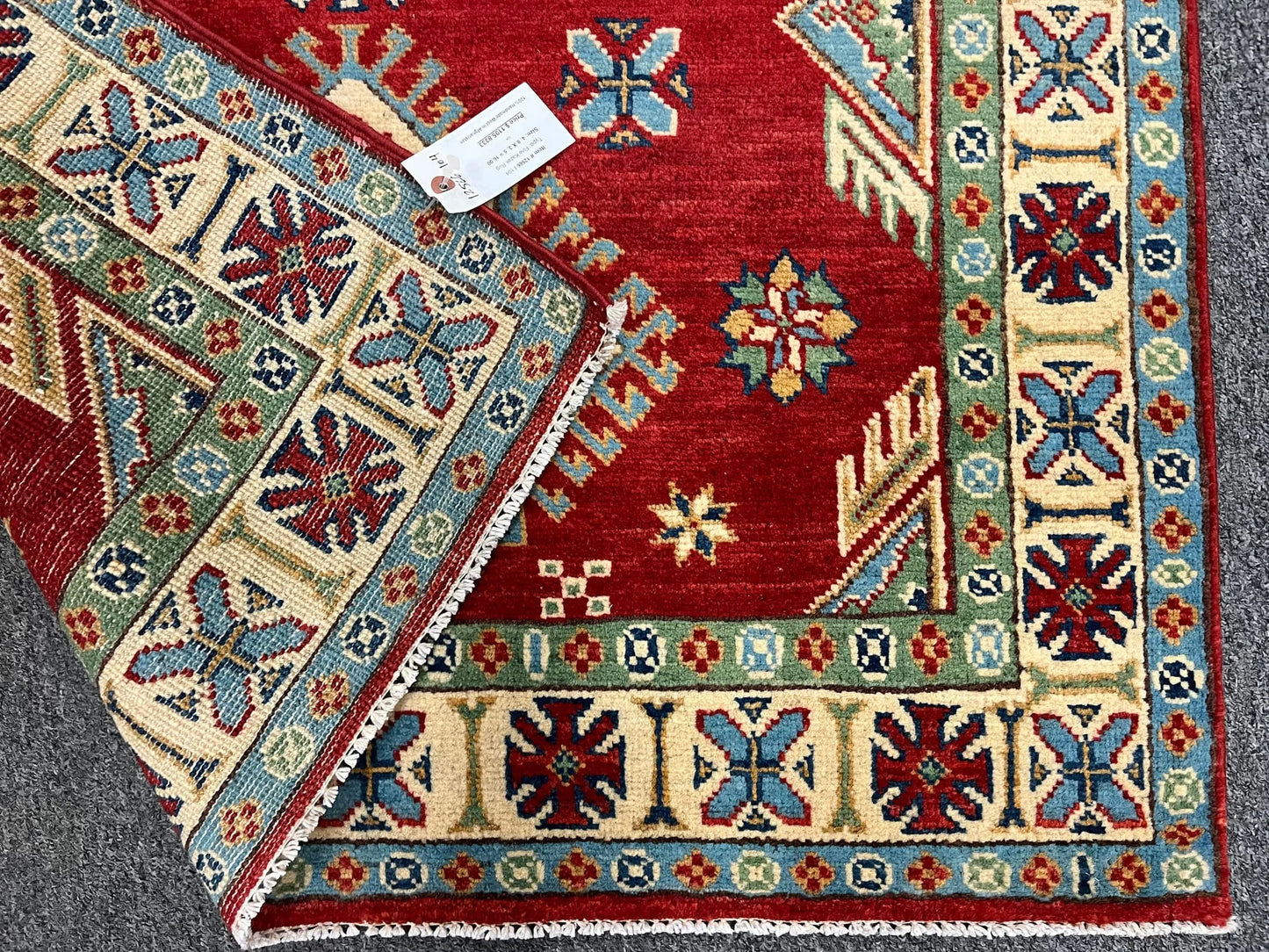 Kazak Red 3X5 Handmade Wool Rug # 12566