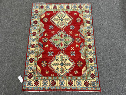 Kazak Red 3X5 Handmade Wool Rug # 12566