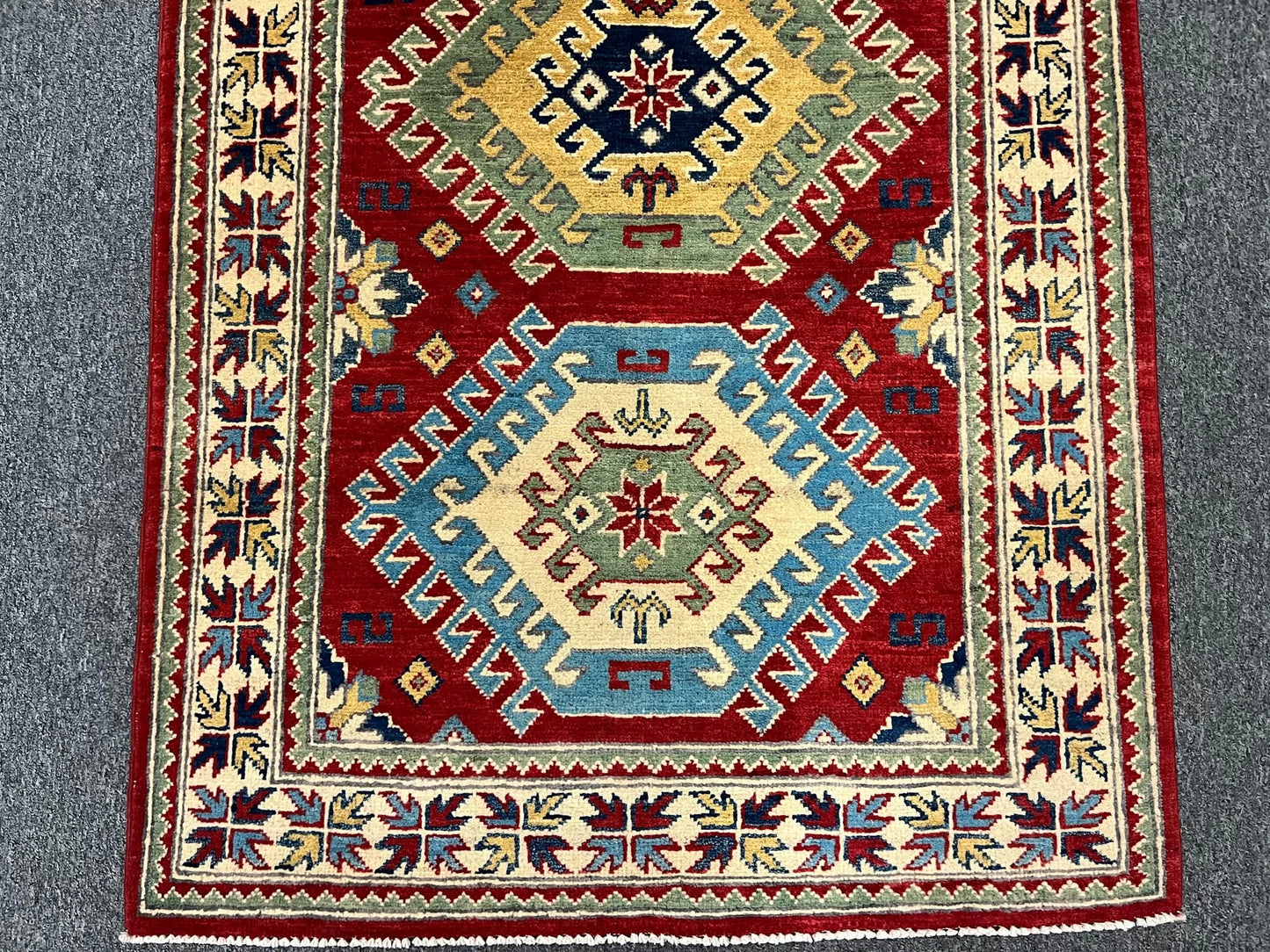 Kazak Red 3X5 Handmade Wool Rug # 12559
