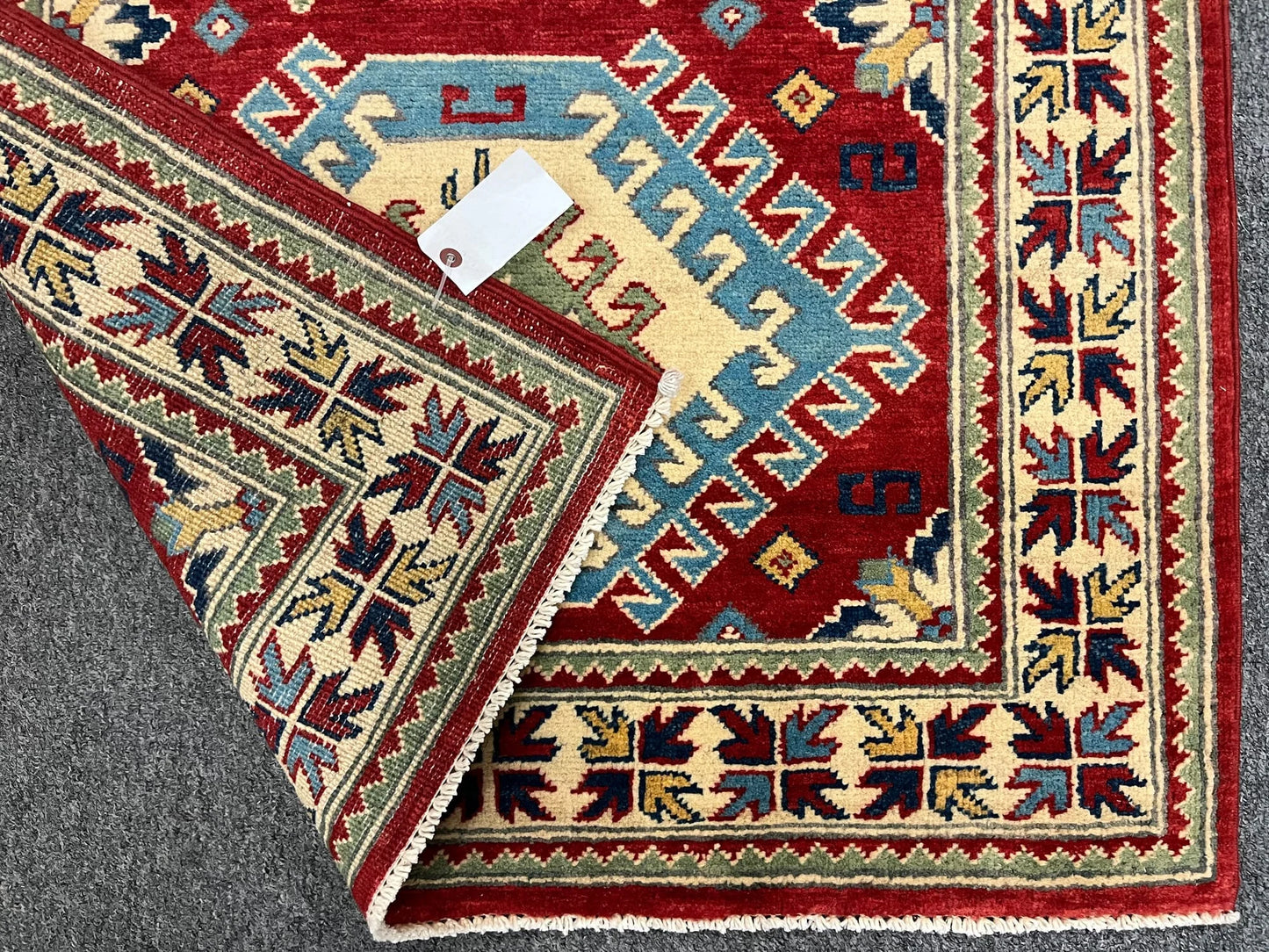 Kazak Red 3X5 Handmade Wool Rug # 12559