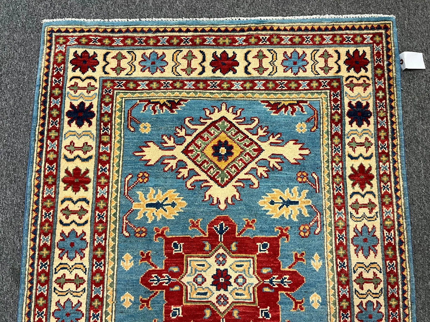 Kazak Light Blue 3X5 Handmade Wool Rug # 12564