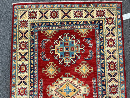 Kazak Red 3X5 Handmade Wool Rug # 12565