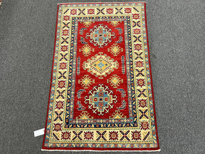 Kazak Red 3X5 Handmade Wool Rug # 12565