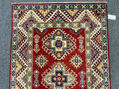 Kazak Red 3X5 Handmade Wool Rug # 12567