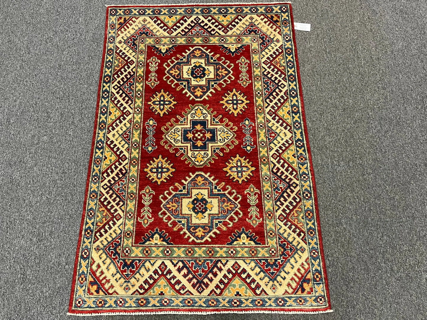 Kazak Red 3X5 Handmade Wool Rug # 12567