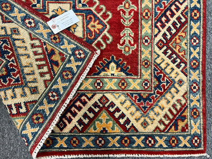 Kazak Red 3X5 Handmade Wool Rug # 12567