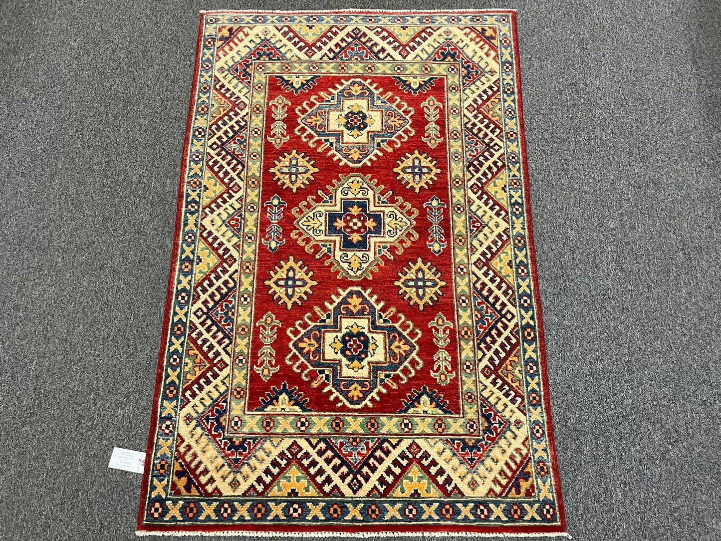 Kazak Red 3X5 Handmade Wool Rug # 12567