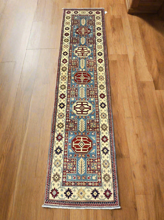 Kazak 2' 7"X10 Handmade Wool Runner Rug # 12488