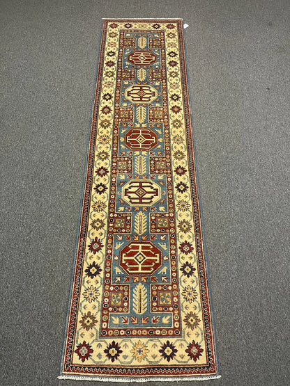 Kazak 2' 7"X10 Handmade Wool Runner Rug # 12488