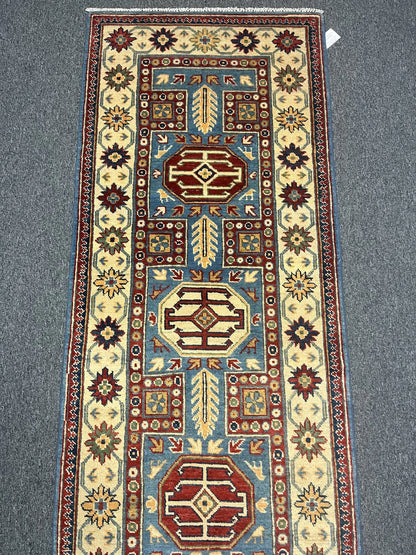 Kazak 2' 7"X10 Handmade Wool Runner Rug # 12488