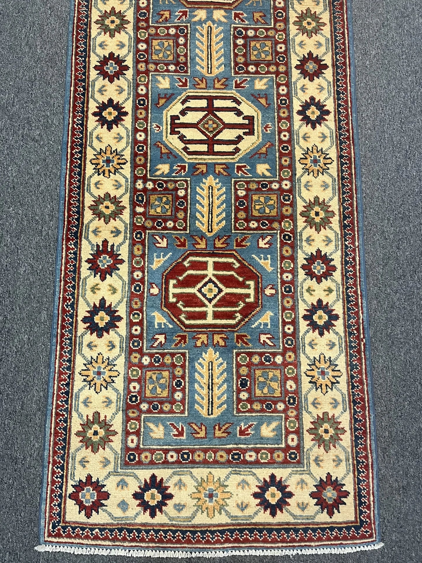 Kazak 2' 7"X10 Handmade Wool Runner Rug # 12488