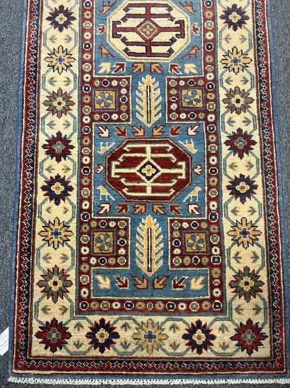 Kazak 2' 7"X10 Handmade Wool Runner Rug # 12488