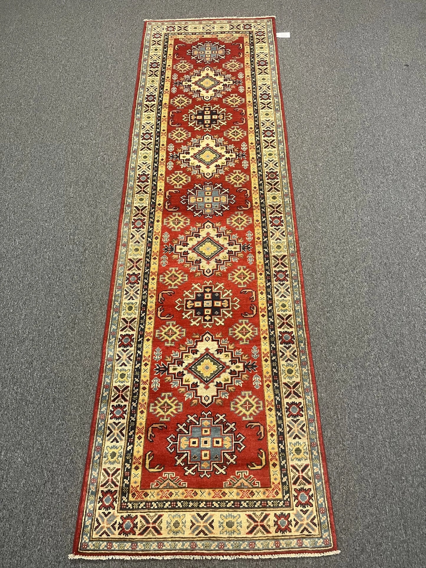 Kazak 2' 9"X10 Handmade Wool Runner Rug # 12504