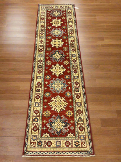 Kazak 2' 9"X10 Handmade Wool Runner Rug # 12491