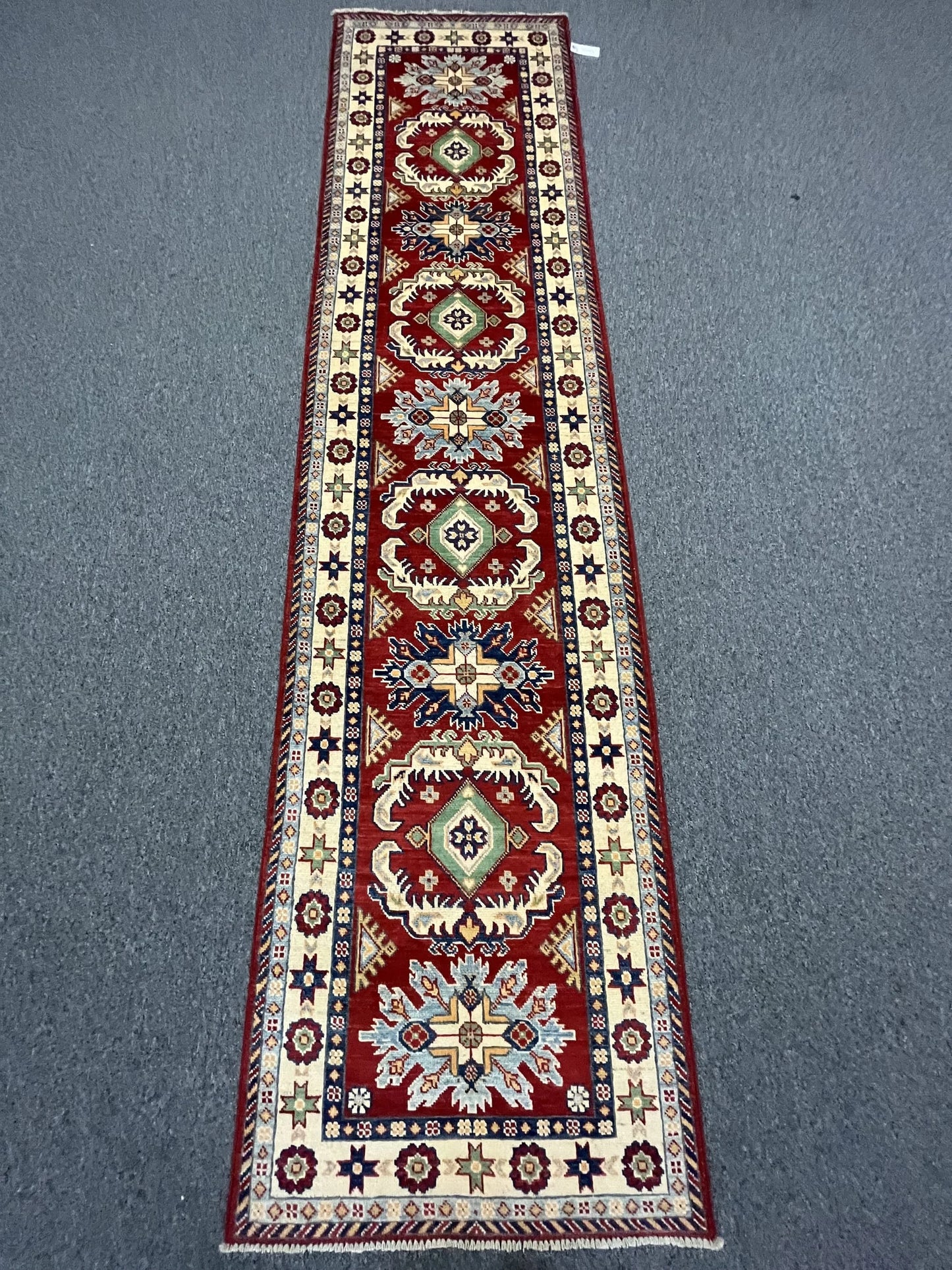 Kazak 2' 7"X10 Handmade Wool Runner Rug # 12493