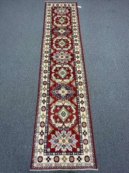 Kazak 2' 7"X10 Handmade Wool Runner Rug # 12493