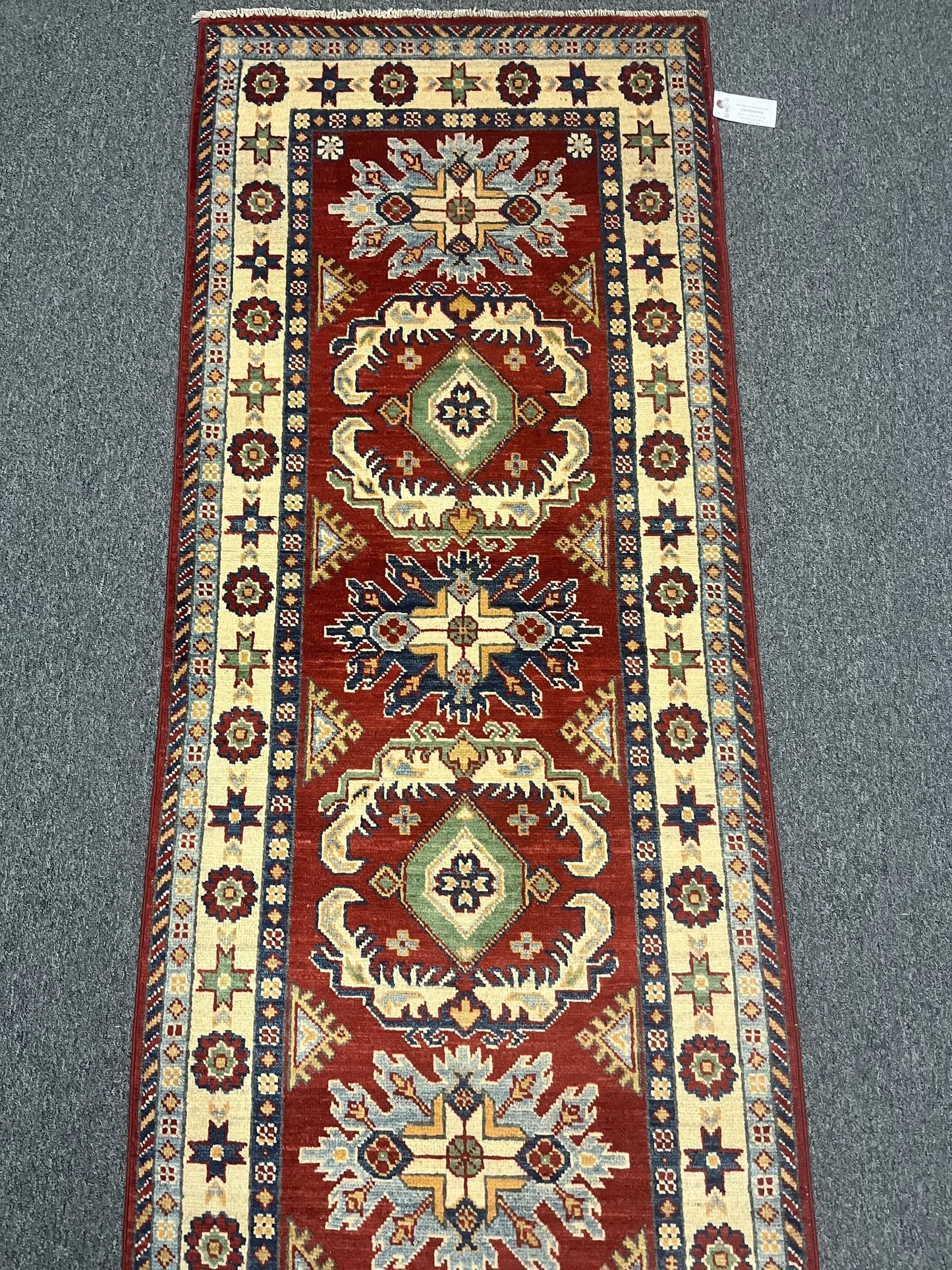 Kazak 2' 7"X10 Handmade Wool Runner Rug # 12493