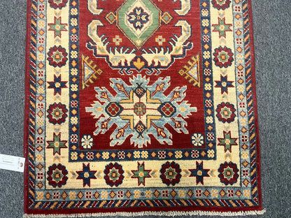 Kazak 2' 7"X10 Handmade Wool Runner Rug # 12493