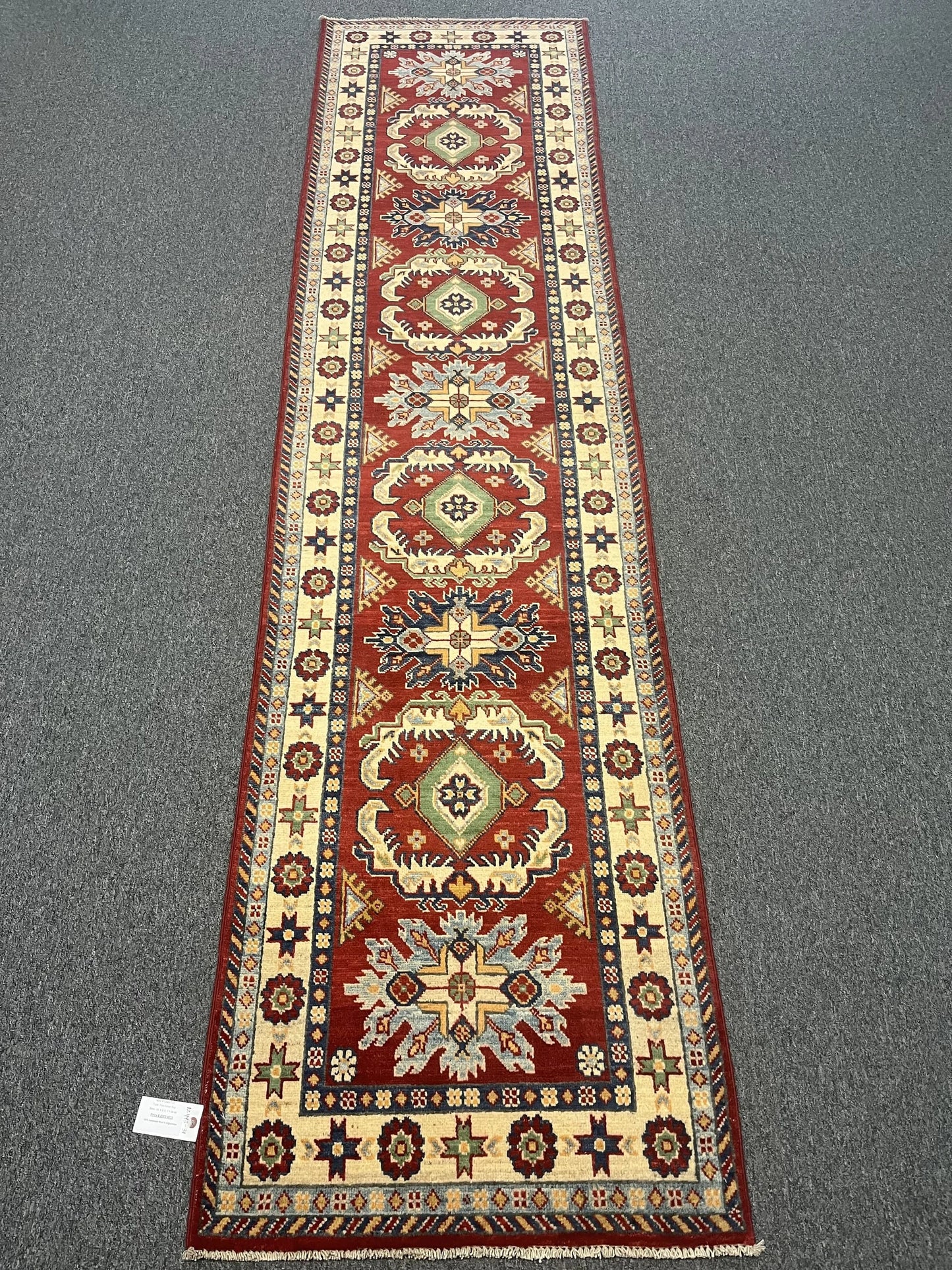 Kazak 2' 7"X10 Handmade Wool Runner Rug # 12493