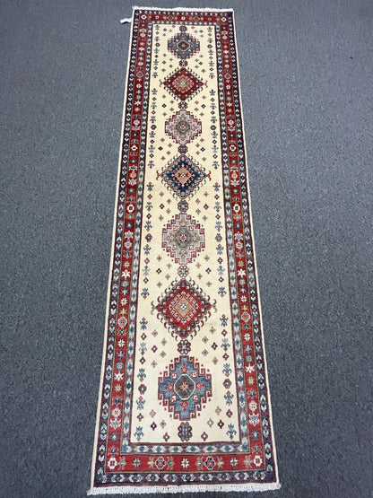 Kazak 2' 8"X10 Handmade Wool Runner Rug # 12660