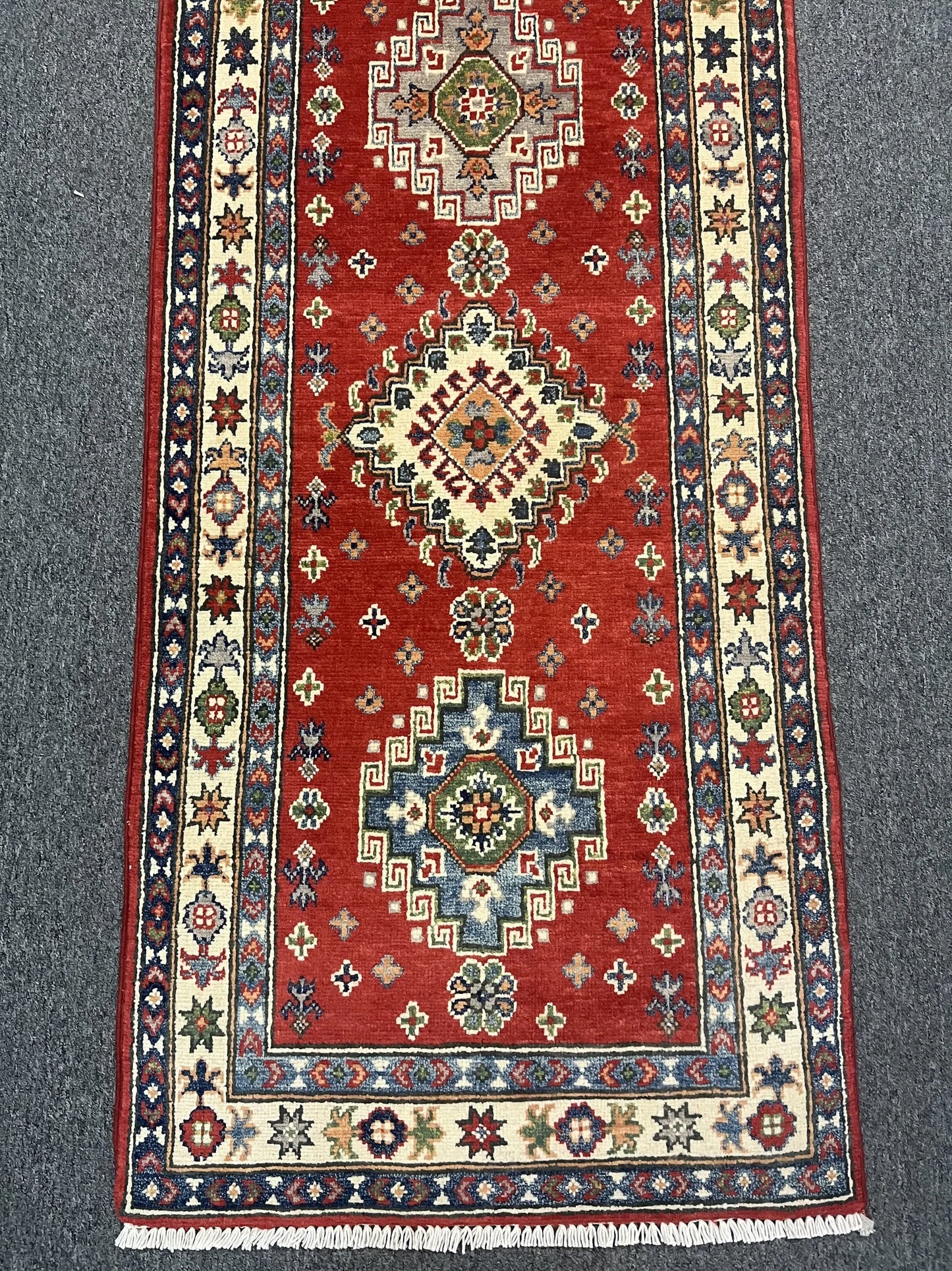 Kazak 2' 5"X10 Handmade Wool Runner Rug # 12656