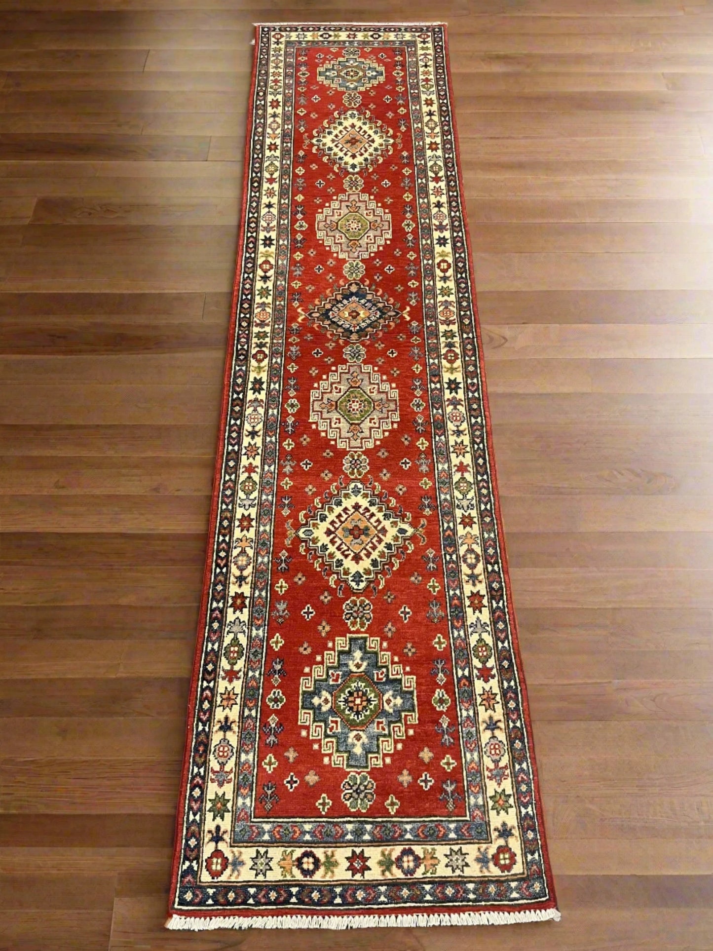 Kazak 2' 5"X10 Handmade Wool Runner Rug # 12656