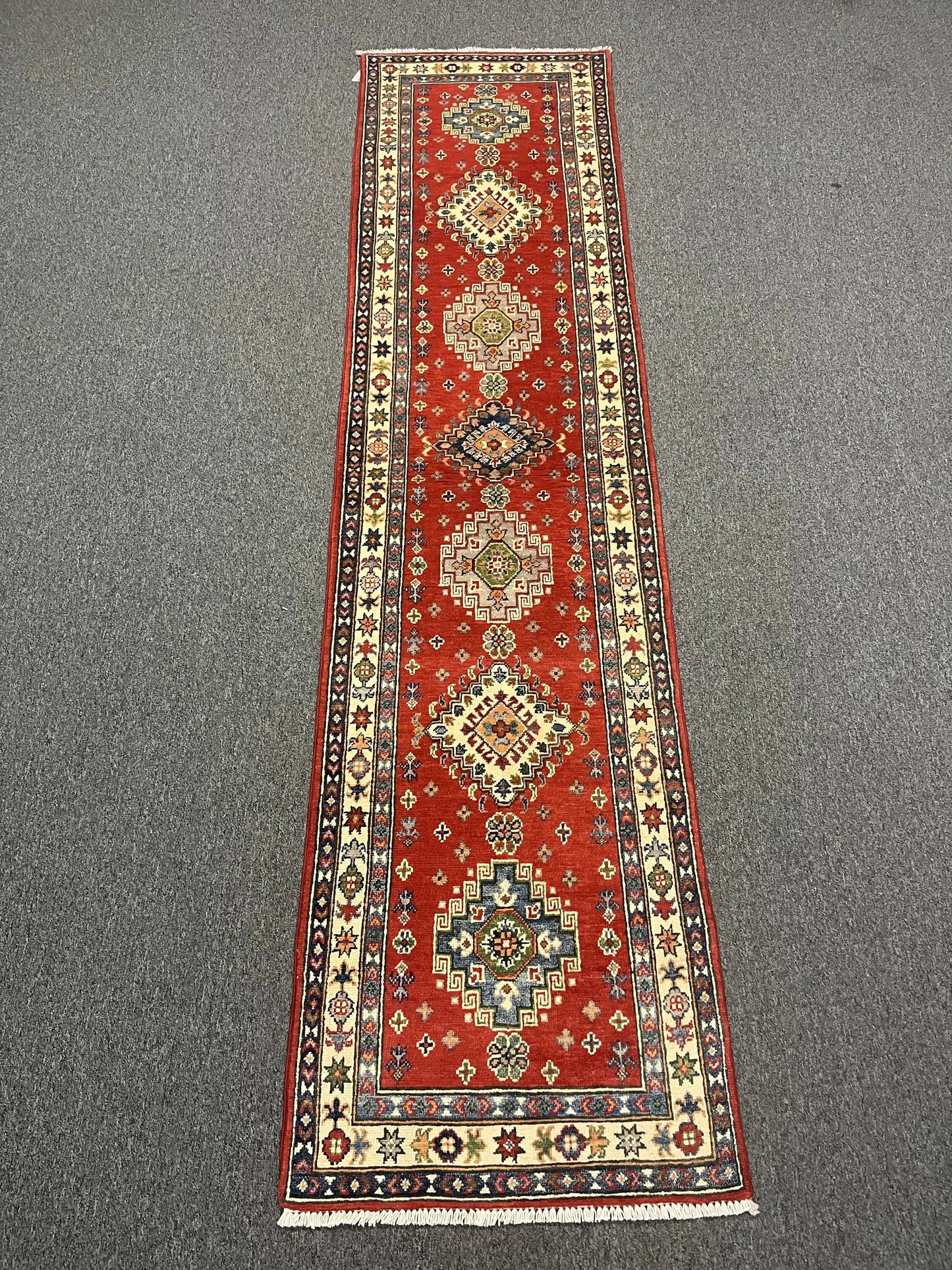 Kazak 2' 5"X10 Handmade Wool Runner Rug # 12656