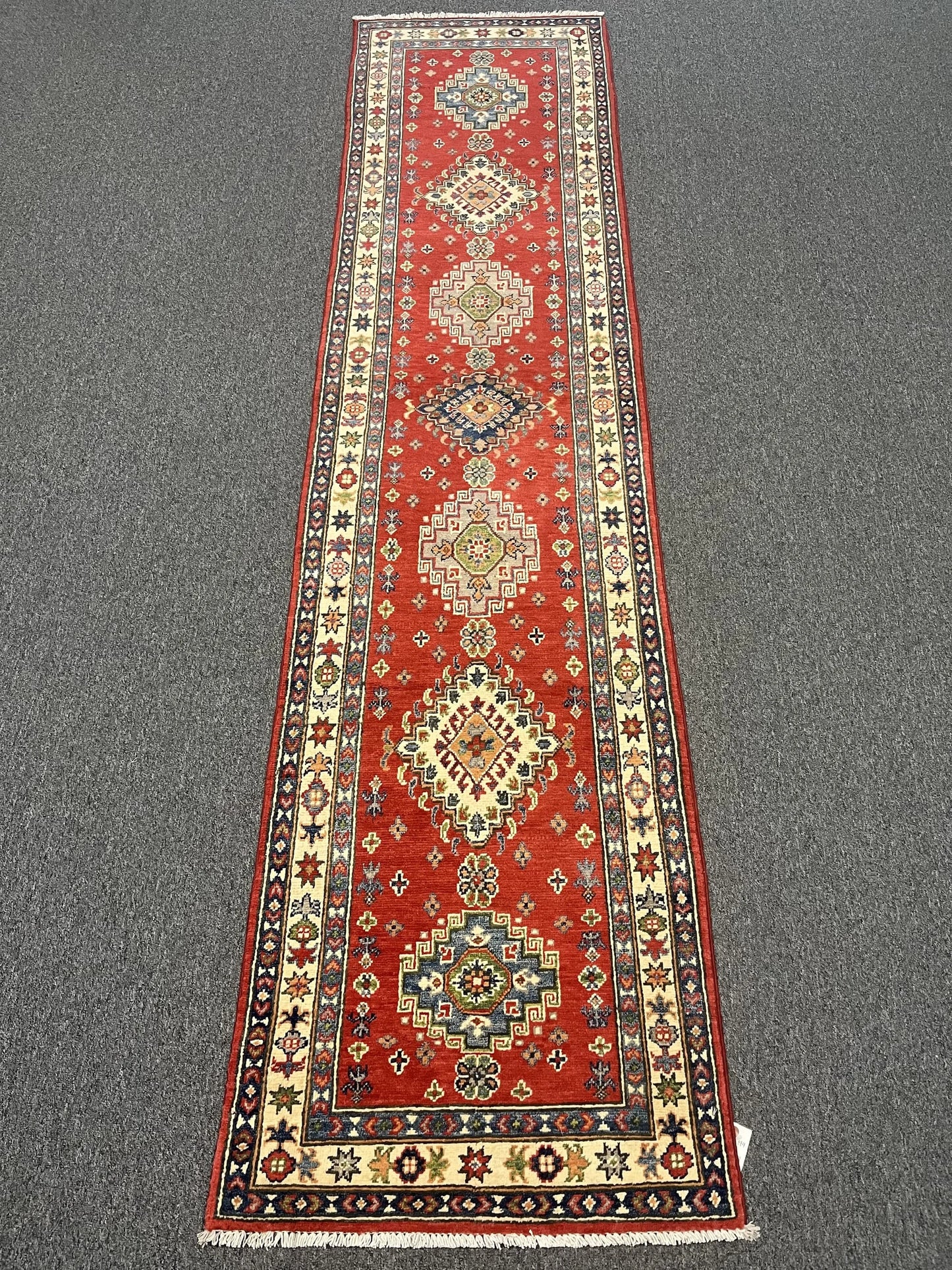 Kazak 2' 5"X10 Handmade Wool Runner Rug # 12656