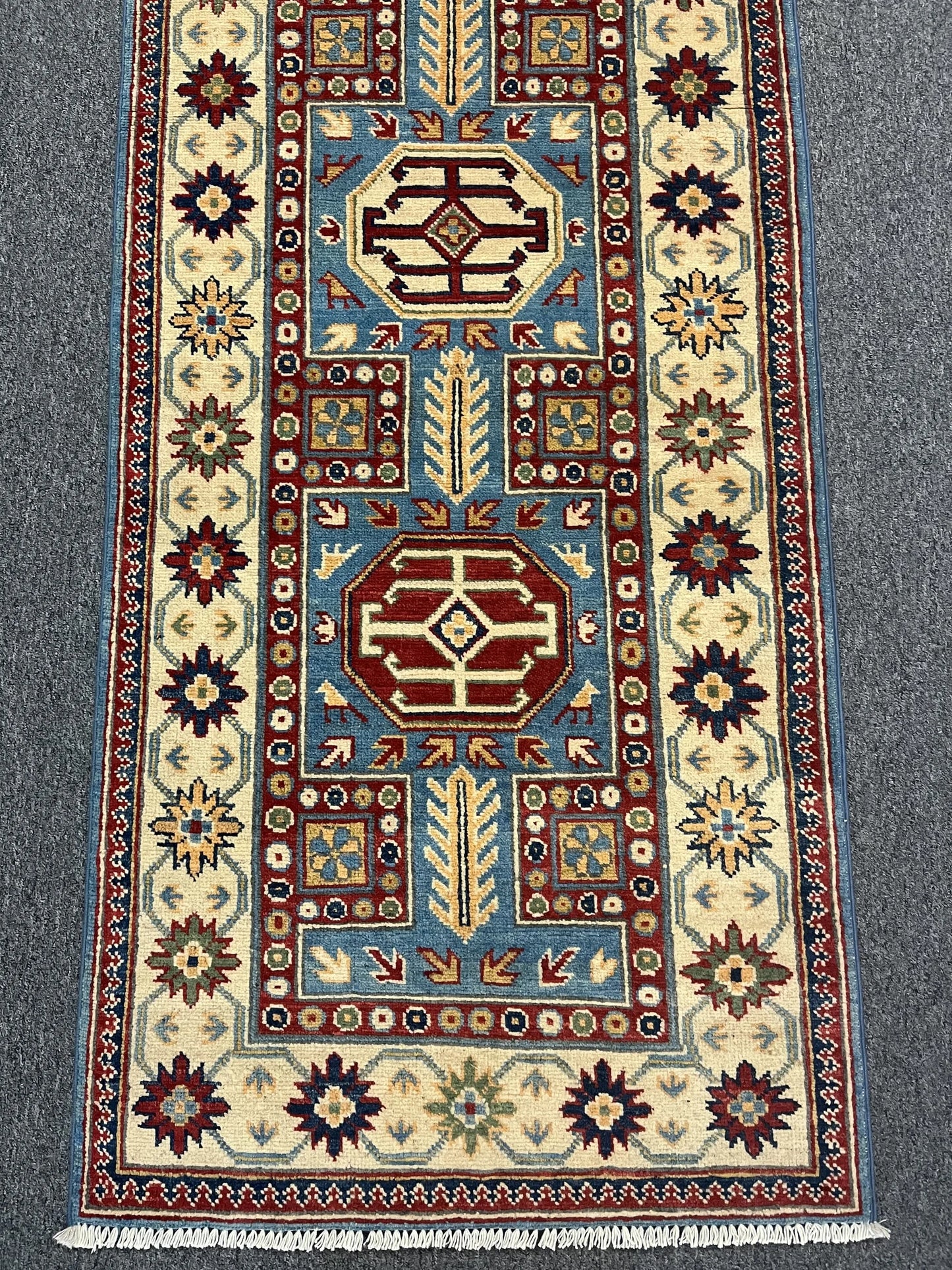 Kazak 2' 6"X10 Handmade Wool Runner Rug # 12731