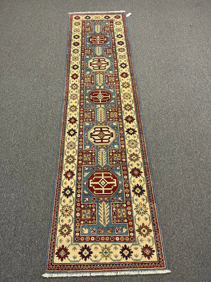 Kazak 2' 6"X10 Handmade Wool Runner Rug # 12731