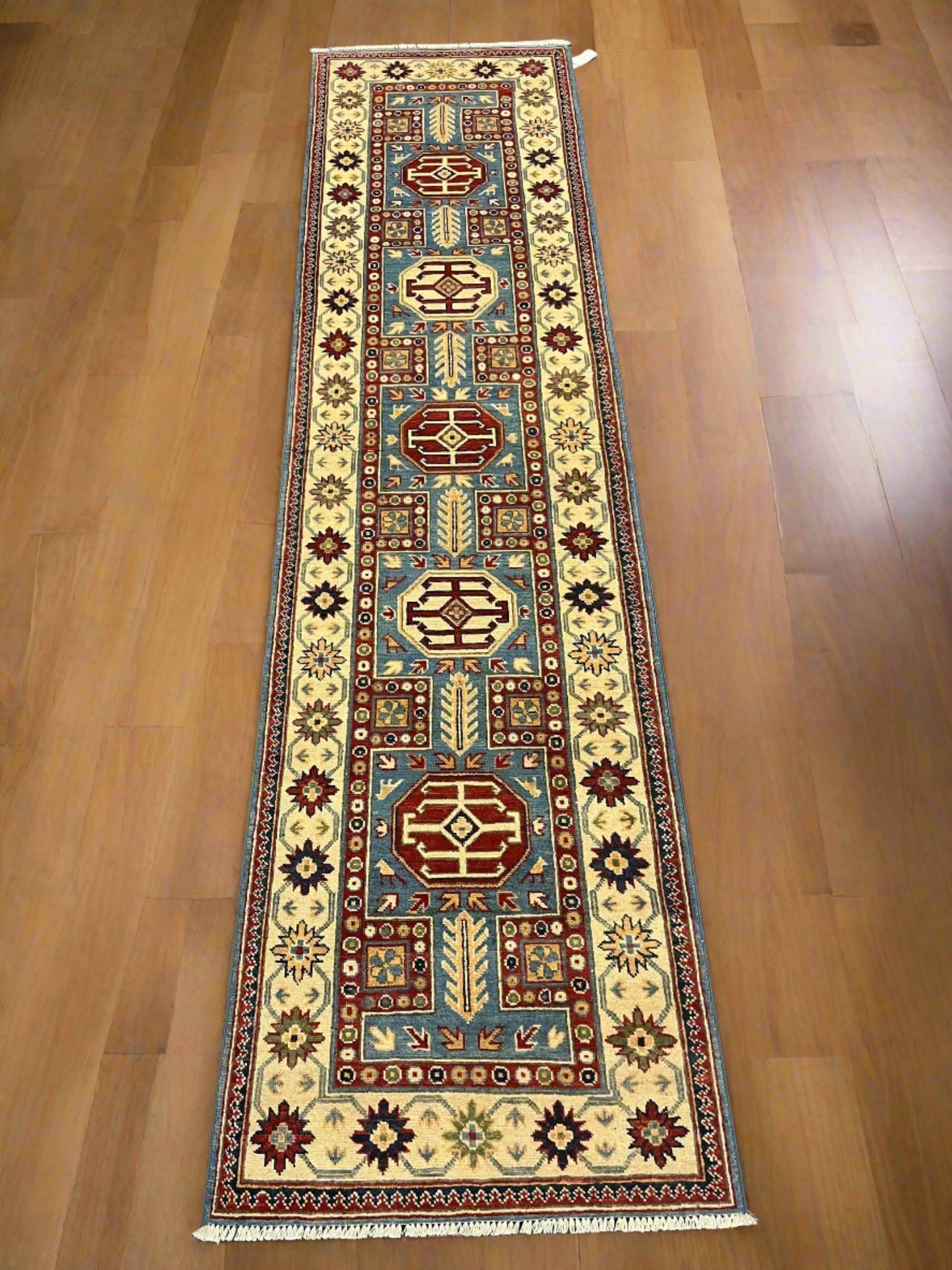 Kazak 2' 6"X10 Handmade Wool Runner Rug # 12731