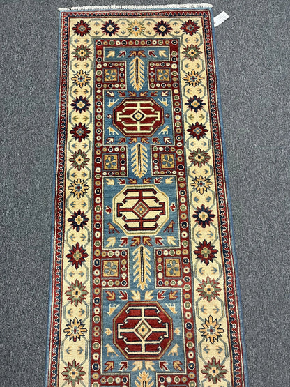 Kazak 2' 6"X10 Handmade Wool Runner Rug # 12731