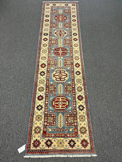 Kazak 2' 6"X10 Handmade Wool Runner Rug # 12731