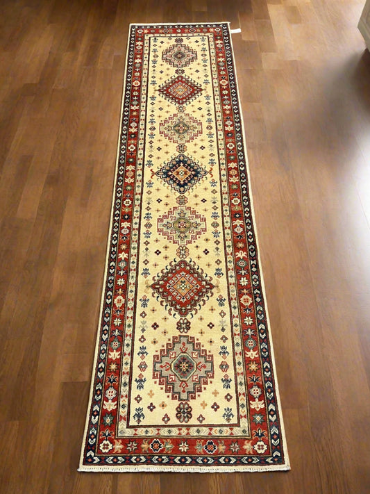 Kazak 2' 6"X10 Handmade Wool Runner Rug # 12728