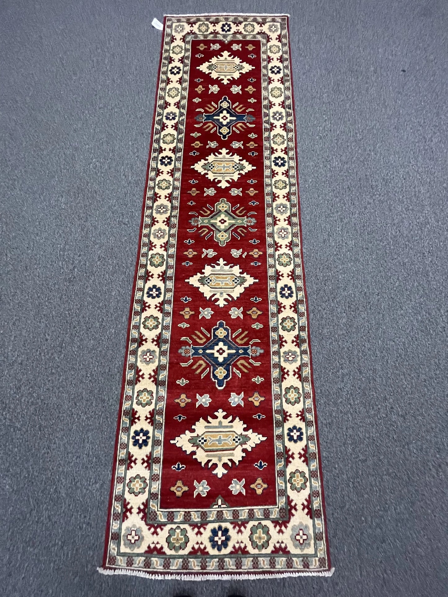 Kazak 2' 7"X10 Handmade Wool Runner Rug # 12494