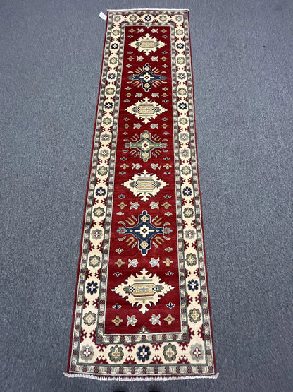 Kazak 2' 7"X10 Handmade Wool Runner Rug # 12494