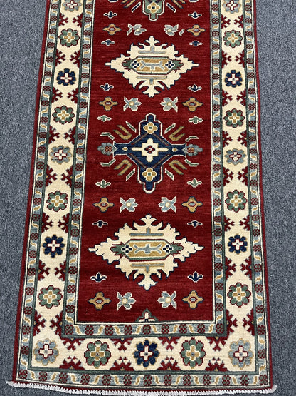 Kazak 2' 7"X10 Handmade Wool Runner Rug # 12494