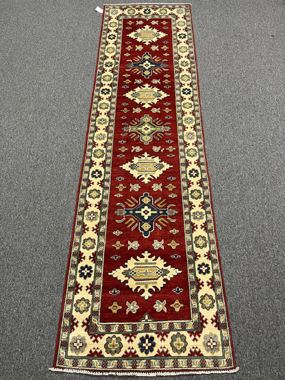 Kazak 2' 7"X10 Handmade Wool Runner Rug # 12494