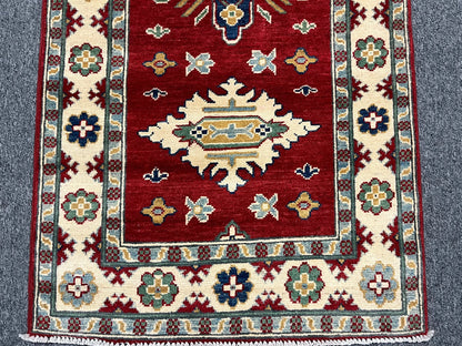 Kazak 2' 7"X10 Handmade Wool Runner Rug # 12494