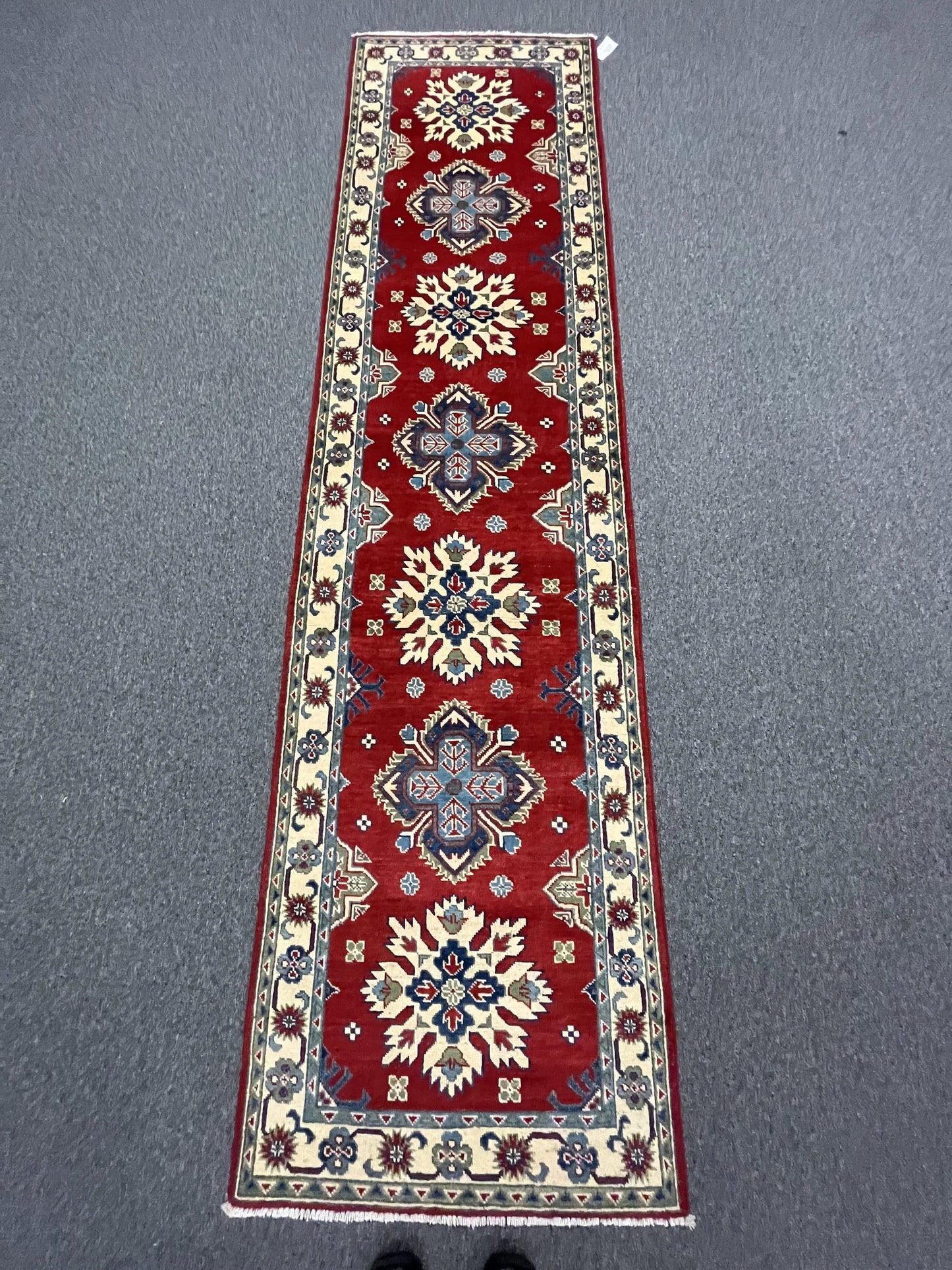 Kazak 2' 7"X10 Handmade Wool Runner Rug # 12496