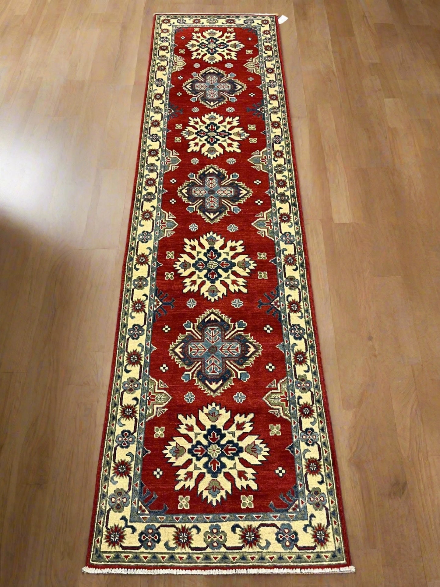 Kazak 2' 7"X10 Handmade Wool Runner Rug # 12496