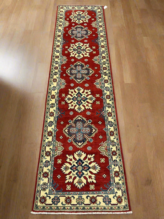 Kazak 2' 7"X10 Handmade Wool Runner Rug # 12496