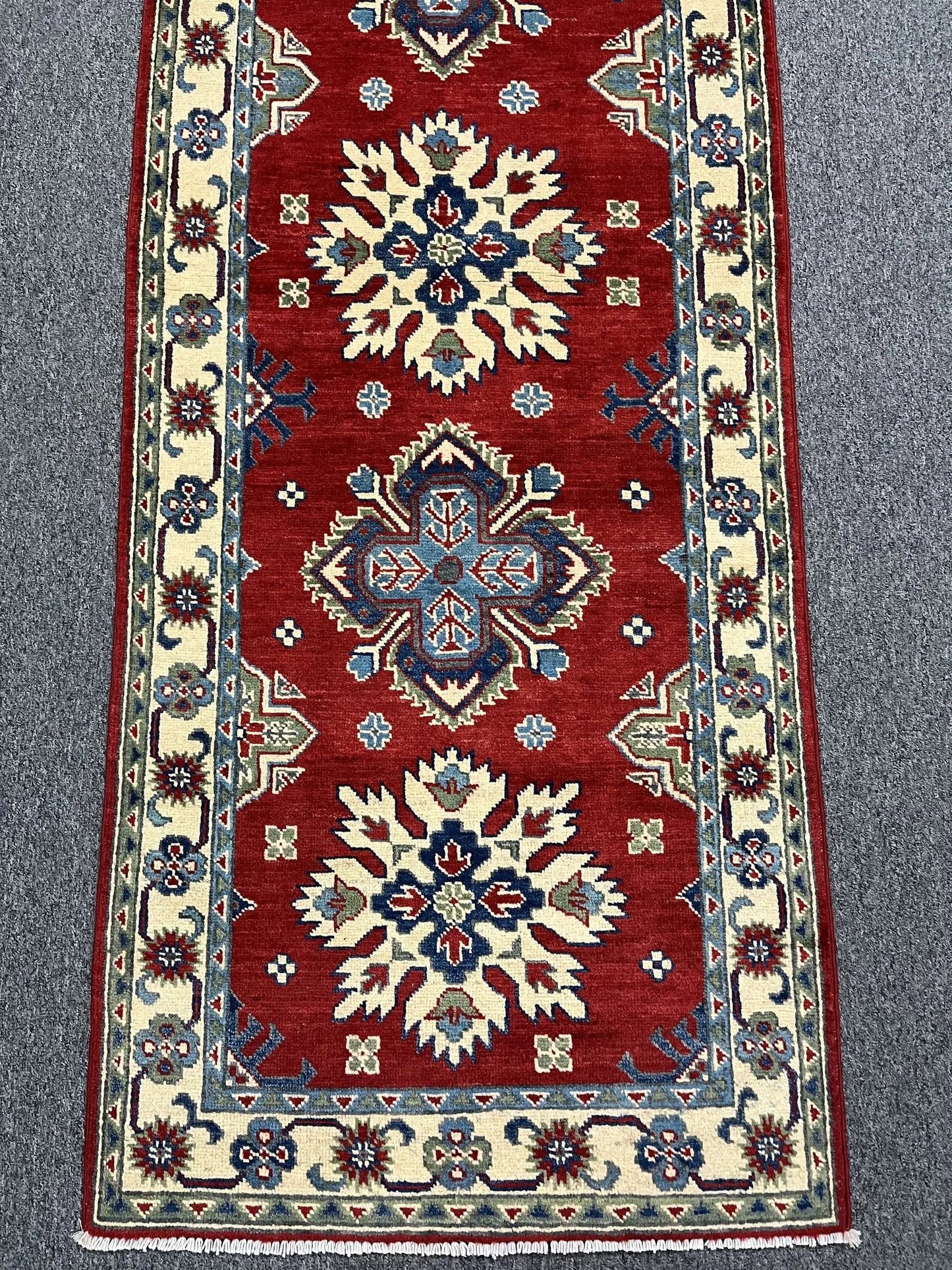 Kazak 2' 7"X10 Handmade Wool Runner Rug # 12496