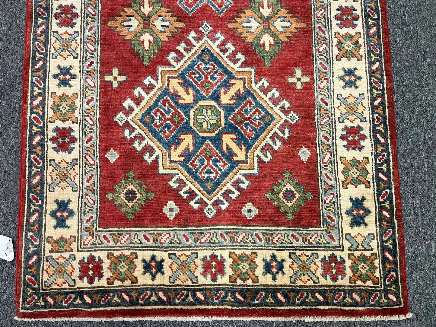 Hallway Runner 10 ft Kazak Handmade Wool Rug # 9400